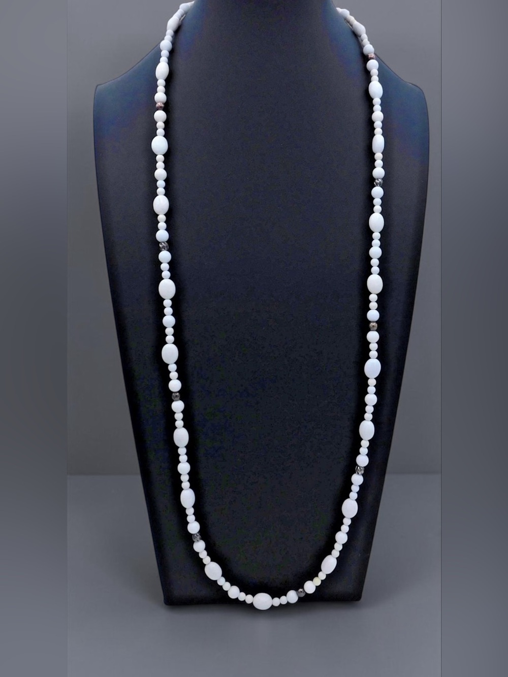Carolyn Pollack Relios Sterling White Agate Necklace & Earrings Set CP 32”-36” - Picture 15 of 17